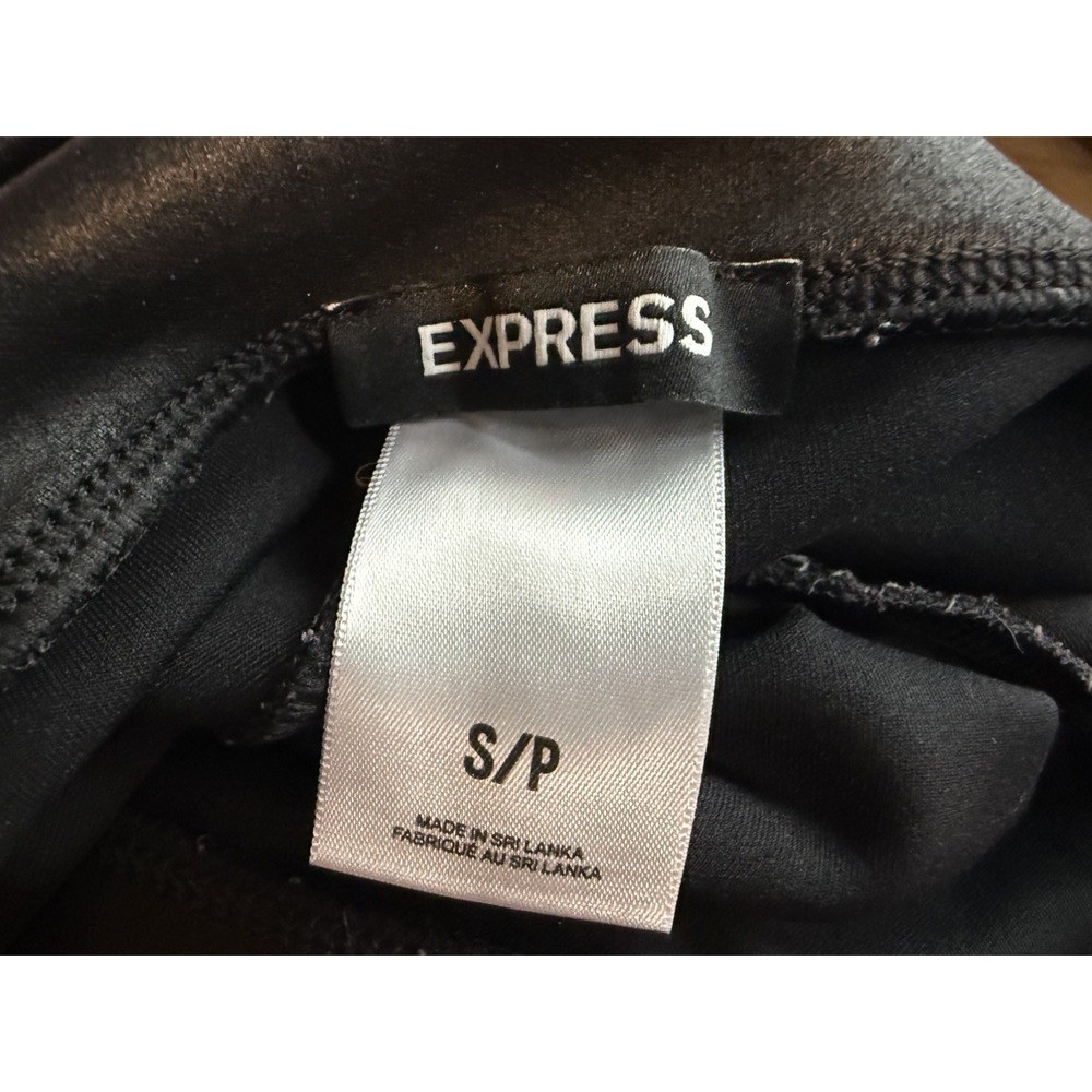 Express Women's Size Small Black Faux Leather Leggings Pull On Pants - Picture 8 of 8